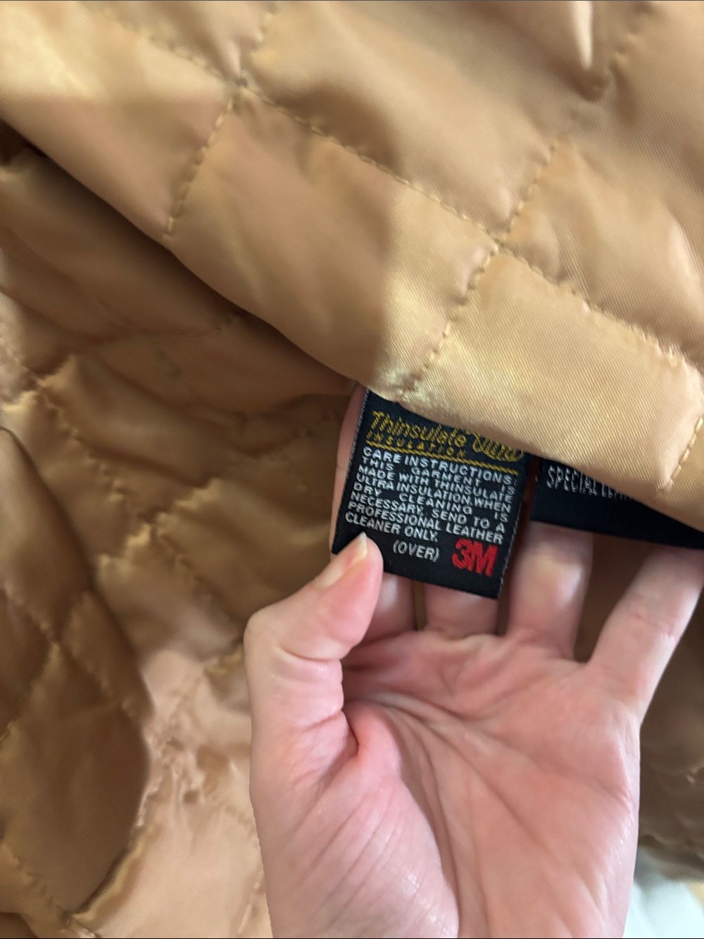 Vintage Wilson’s Leather Tan Zip Front Jacket Coat Quilted Liner Size Large - Picture 5 of 16